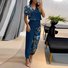 Damen Gestreift Rundhals Kurzarm Bequem Lässig Bluse mit Hose Zweiteiliges Set