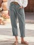 Retro Unifarben Knöchelhose Hose