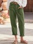 Retro Unifarben Knöchelhose Hose