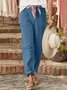 Retro Unifarben Knöchelhose Hose