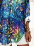 V-Ausschnitt Langarm Geometrisch Regelmäßig Mikroelastizität Regelmäßige Passform Bluse für Damen