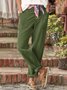 Retro Unifarben Knöchelhose Hose