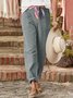 Retro Unifarben Knöchelhose Hose