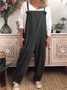 Damen Ärmellos Karree-Ausschnitt Regelmäßige Passform Lang Täglich Lässig Unifarben Normal Cami Jumpsuit