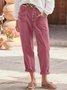 Retro Unifarben Knöchelhose Hose