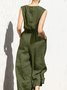 Damen Ärmellos Rundhals Regelmäßige Passform Lang Täglich Lässig Unifarben Normal Tanktop Jumpsuit