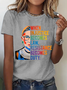 Lässig Textbriefe Rundhals Kurzarm T-Shirt