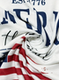 Lässig Amerika-Flagge V-Ausschnitt Kurzarm T-Shirt