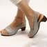 Retro Unifarben Nach der Schnürung Blockabsatz Zurück leere Schuhe