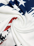 Lässig Amerika-Flagge V-Ausschnitt Kurzarm T-Shirt