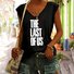 Lässig V-Ausschnitt Textbriefe Tanktop Oberteile