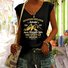Lässig V-Ausschnitt Textbriefe Tanktop Oberteile