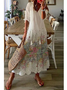 Damen Geometrisch Sommer Kleid V-Ausschnitt Halbarm Blusenkleid A-Linien-Kleid