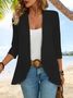 Damen Unifarben Jacquard Regelmäßig Weit Poncho