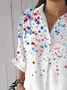 Hemdkragen Langarm Stern Regelmäßig Mikroelastizität Regelmäßige Passform Bluse für Damen