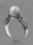 Heiß Verkauf Neu Importiert künstlich ABS Perle Ring Überzogen Mit 14k Golden Retro Silber Schmuck Ring