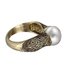 Heiß Verkauf Neu Importiert künstlich ABS Perle Ring Überzogen Mit 14k Golden Retro Silber Schmuck Ring