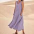 Damen Unifarben Sommer Nahtverarbeitung Kleid Rundhals Ärmellos Passen & Flare Kleid A-Linien-Kleid