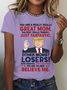 Lässig Textbriefe Rundhals Kurzarm T-Shirt