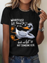Lässig Textbriefe Rundhals Kurzarm T-Shirt