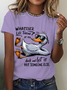 Lässig Textbriefe Rundhals Kurzarm T-Shirt