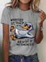 Lässig Textbriefe Rundhals Kurzarm T-Shirt