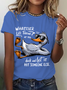 Lässig Textbriefe Rundhals Kurzarm T-Shirt