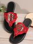 Damen Stelle Zehentrenner PU Schuhe Metallische Schnalle Pantolette Hardware Schnalle Sommer Flach Pantoletten