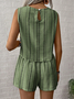 Damen Gestreift Zweiteiliges Set Täglich Ärmellos Retro Sommer Mehrteiliges Set Matching Set