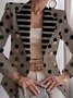 Damen Geometrisch Frühling/Herbst Oberbekleidung Retro Print Langarm Regelmäßig Blazer