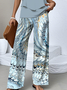 Damen Geometrisch Zweiteiliges Set Täglich Ärmellos Lässig Sommer Bluse mit Hose Matching Set
