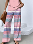 Damen Gestreift Zweiteiliges Set Täglich Ärmellos Lässig Sommer Bluse mit Hose Matching Set