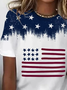 Lässig Tag der Unabhängigkeit (Flagge) Rundhals Kurzarm T-Shirt