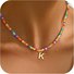 Bohemien Stil Buchstabe Pendant Dopamin Handgemachte Reis Korn Korn Korn Halskette