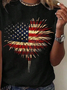 Lässig Tag der Unabhängigkeit (Flagge) Rundhals Kurzarm T-Shirt
