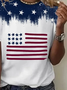 Lässig Tag der Unabhängigkeit (Flagge) Rundhals Kurzarm T-Shirt