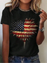 Lässig Tag der Unabhängigkeit (Flagge) Rundhals Kurzarm T-Shirt