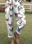 Damen Tier Karree-Ausschnitt Gallus Lässig Sommer Leinen Jumpsuit