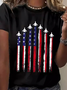 Lässig Tag der Unabhängigkeit (Flagge) Rundhals Kurzarm T-Shirt