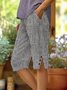 Damen Gestreift Fünfte Hose Hose Lässig Sommer Hose