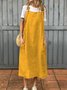 Damen Unifarben Sommer Kleid Spaghettiträger Gallus Unterhose Kleid H-Linie Kleid