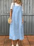 Damen Unifarben Sommer Kleid Spaghettiträger Gallus Unterhose Kleid H-Linie Kleid