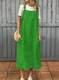 Damen Unifarben Sommer Kleid Spaghettiträger Gallus Unterhose Kleid H-Linie Kleid