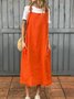 Damen Unifarben Sommer Kleid Spaghettiträger Gallus Unterhose Kleid H-Linie Kleid