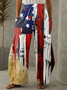 Damen Amerika-Flagge Lang Hose Lässig Frühling/Herbst Hose