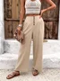 Damen Unifarben Lang Hose Lässig Frühling/Herbst Hose