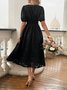 Damen Geblümt Sommer Kleid V-Ausschnitt Kurzarm A-Linien-Kleid