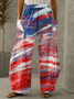 Damen Amerika-Flagge Lang Hose Lässig Frühling/Herbst Hose