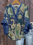 V-Ausschnitt Halbarm Paisley Regelmäßig Mikroelastizität Regelmäßige Passform Bluse für Damen