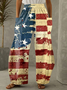 Damen Amerika-Flagge Lang Hose Lässig Frühling/Herbst Hose
